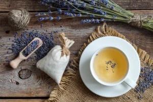 Lavender tea and herbs