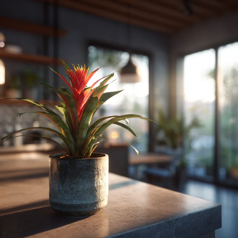 Bromeliad plant in pot