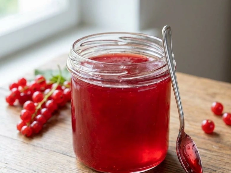 Red currant jam in jar