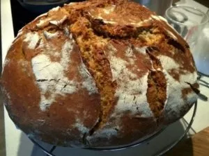 Freshly baked sourdough bread