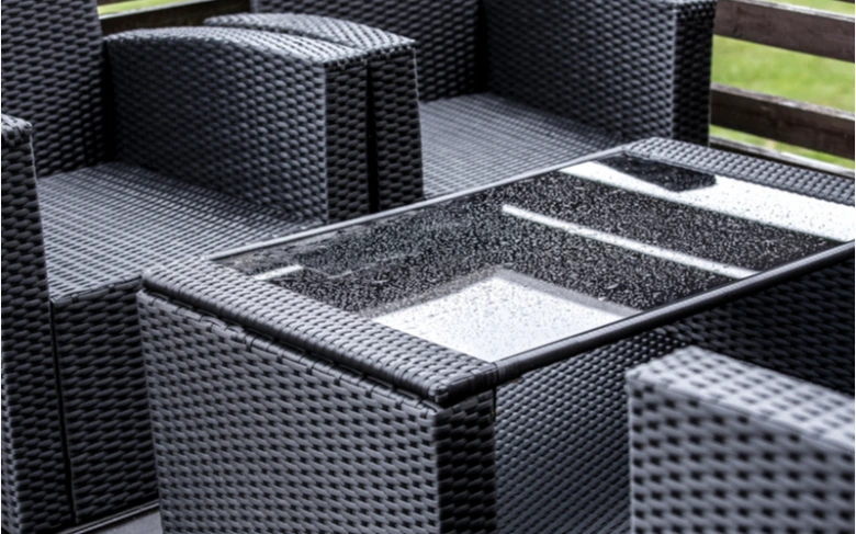 Black rattan furniture set